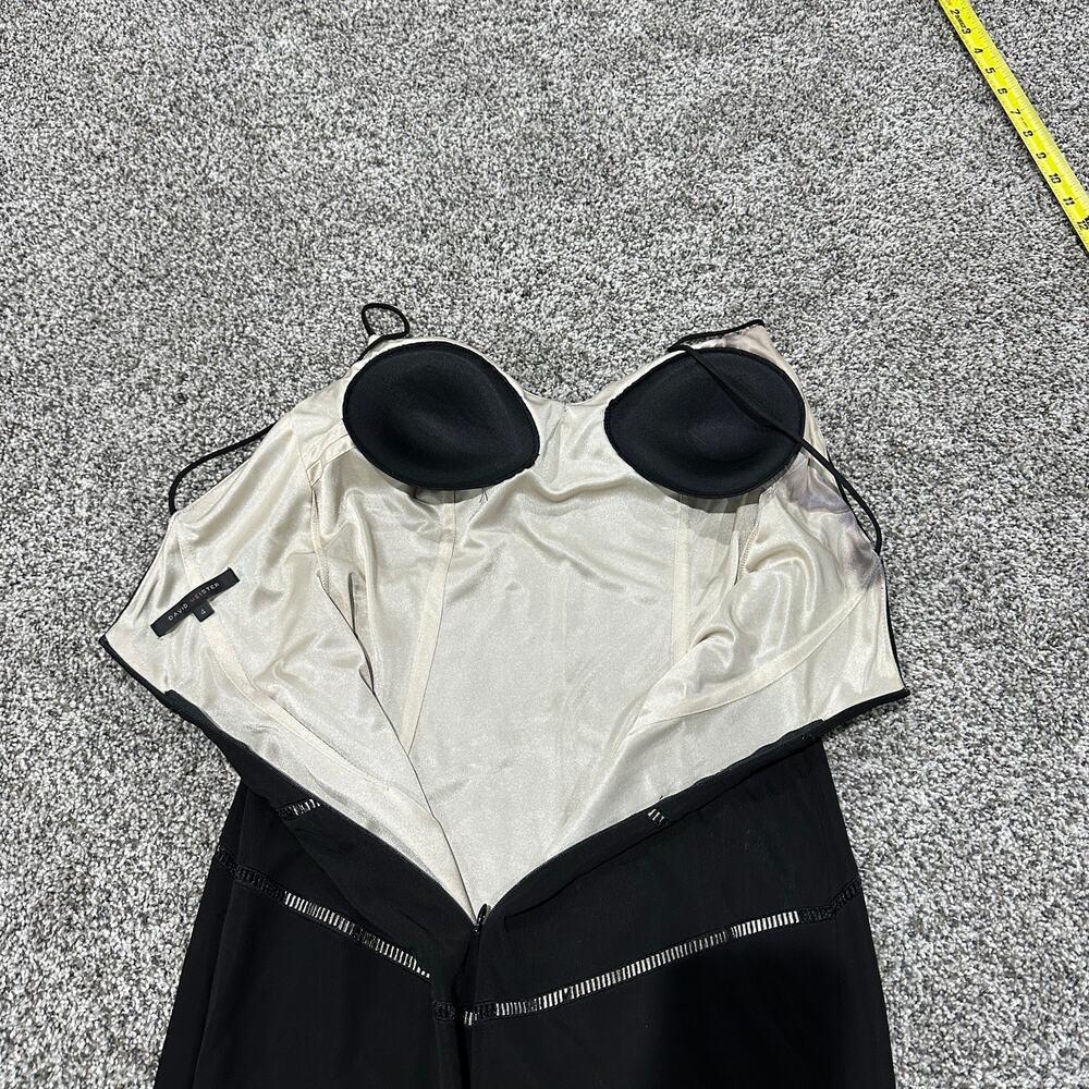 DAVID MEISTER Black Spaghetti Strap Padded Black Dress, Size 4 - Picture 4 of 11